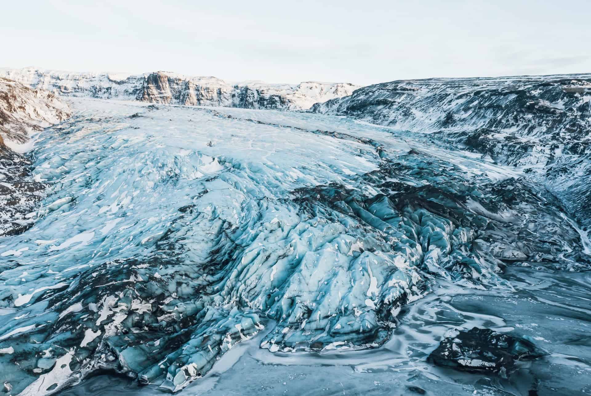 solheimajokull en hiver