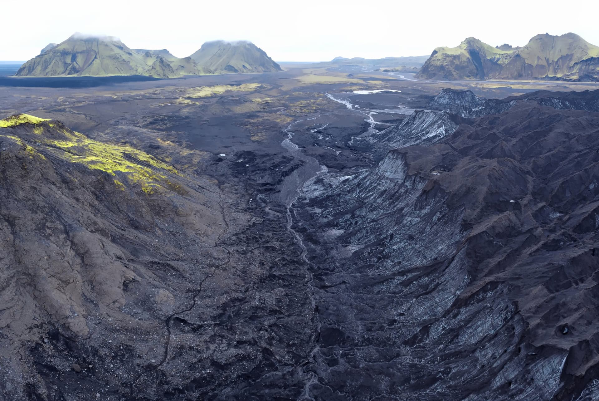 volcan katla islande vue aerienne
