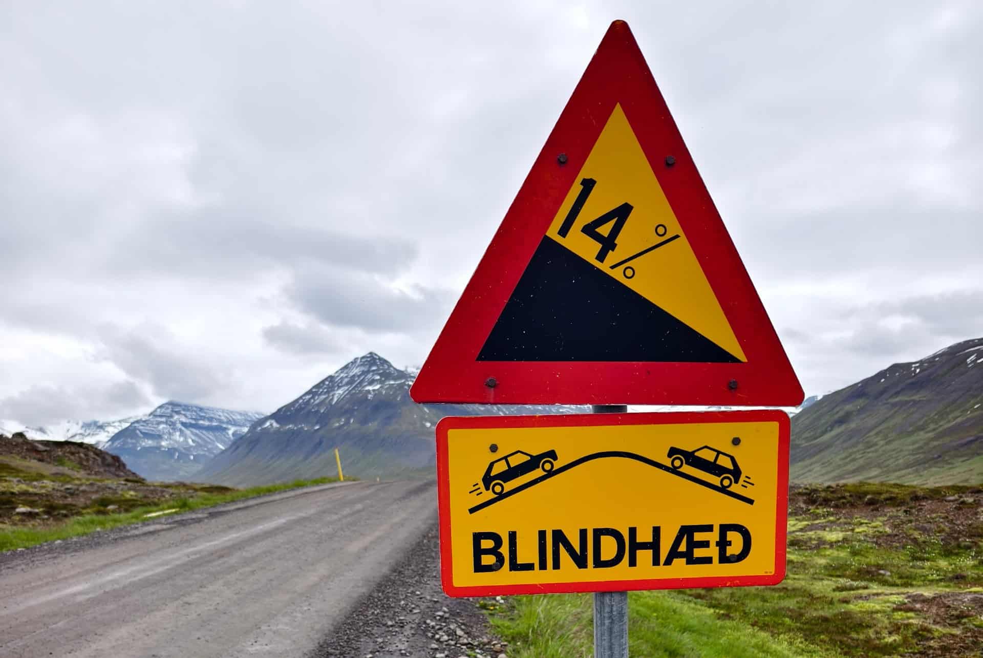 panneau cote conduire islande